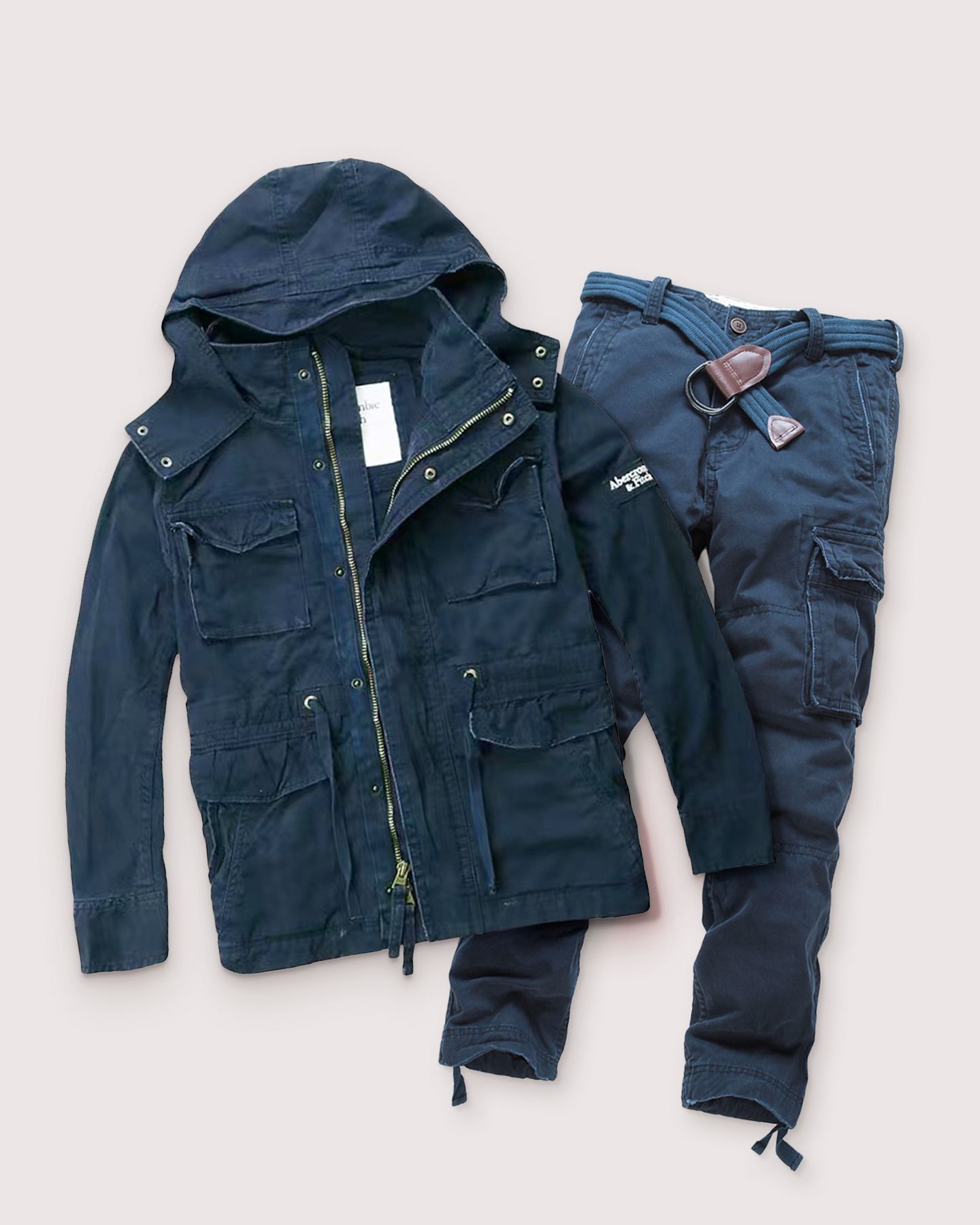 Мужская куртка с капюшоном и с кулиской на талии J17 Abercrombie