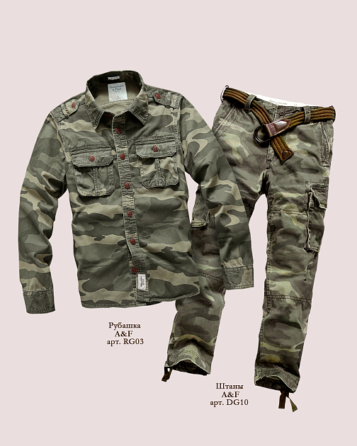 Рубашка карго с карманами RG03 RG03 от онлайн-магазина Abercrombie.ru
