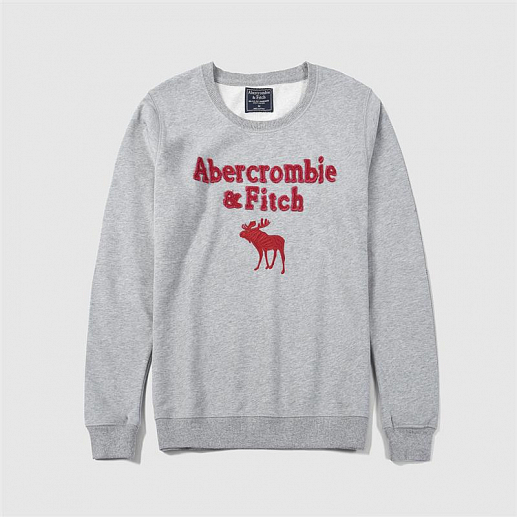 Серый свитшот с вышивкой на груди STW04 STW04 от онлайн-магазина Abercrombie.ru