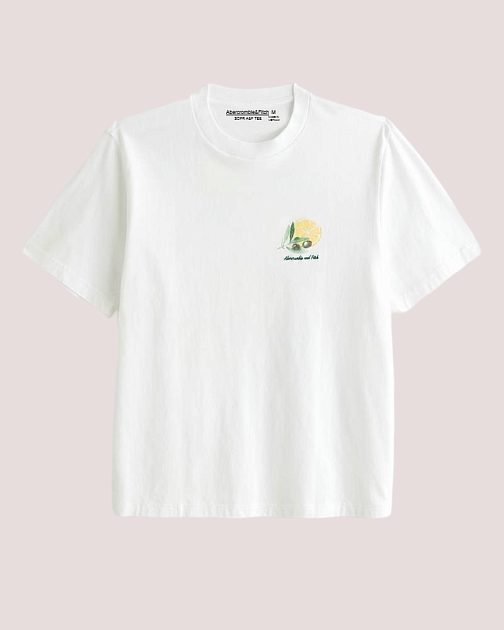 Белая футболка с логотипом на груди  F337 F337 от онлайн-магазина Abercrombie.ru