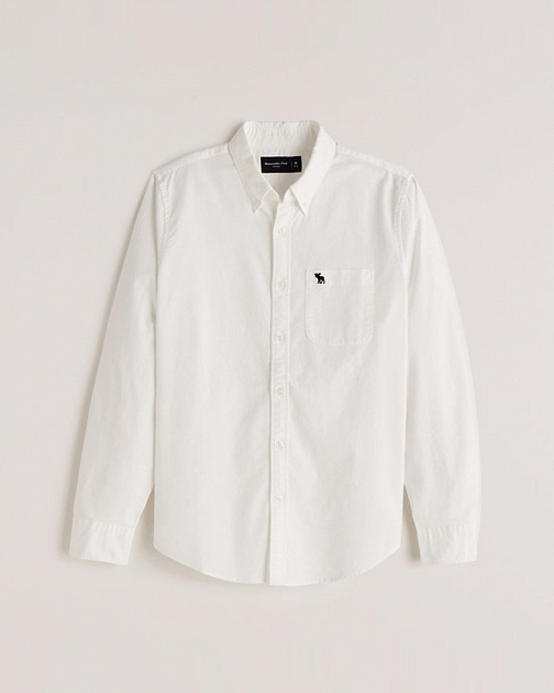 Белая рубашка с логотипом на груди R25 R25 от онлайн-магазина Abercrombie.ru