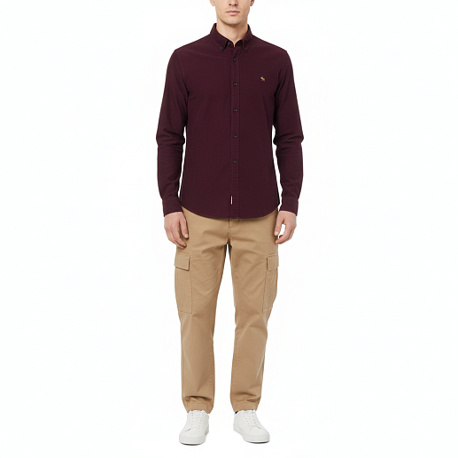 Бордовая рубашка с логотипом на груди R42 R42 от онлайн-магазина Abercrombie.ru
