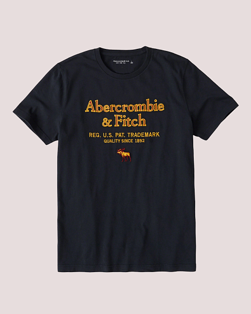 Черная футболка с вышивкой на груди F336 F336 от онлайн-магазина Abercrombie.ru