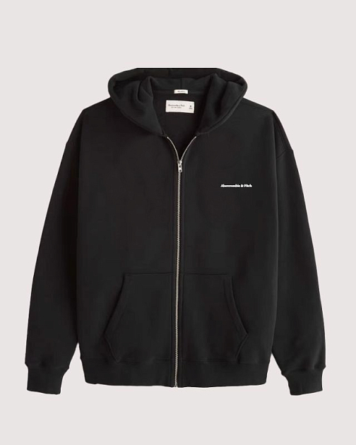 Черная толстовка с капюшоном и двойной молнией T173 T173 от онлайн-магазина Abercrombie.ru
