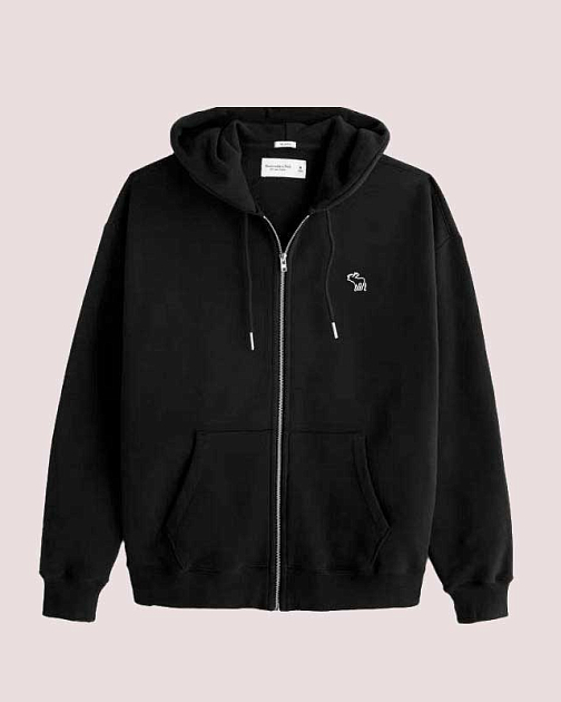 Чёрная толстовка на молнии с логотипом T165 T165 от онлайн-магазина Abercrombie.ru