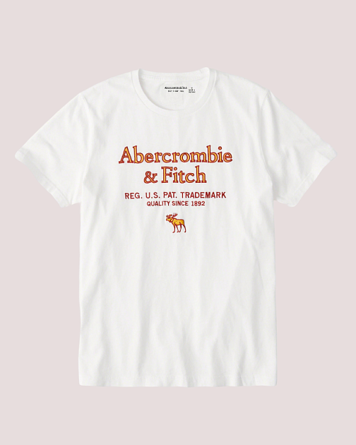 Белая футболка с вышивкой на груди F335 F335 от онлайн-магазина Abercrombie.ru