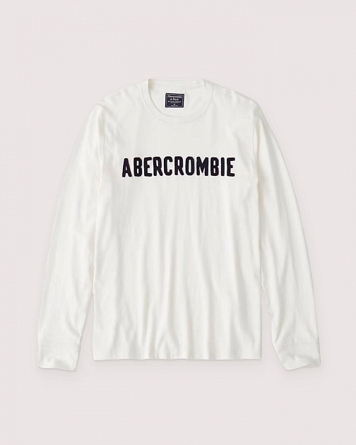 Лонгслив белого цвета с вышивкой на груди L35 L35 от онлайн-магазина Abercrombie.ru