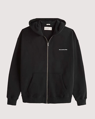 Черная толстовка с капюшоном и двойной молнией T173